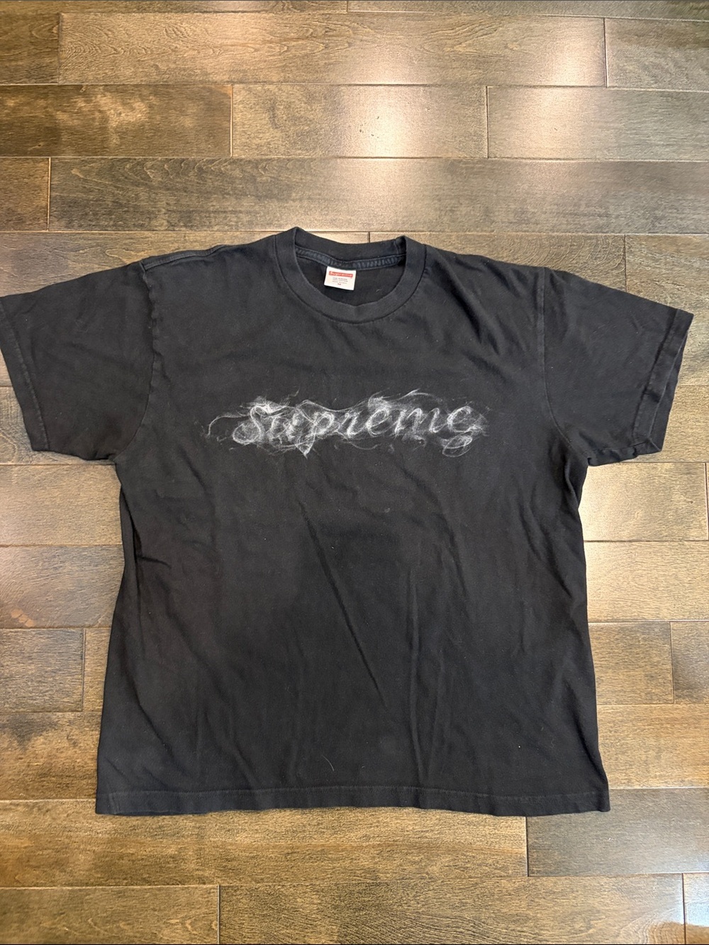 Supreme Black T‑Shirt with Smoky White Script